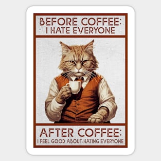 Before And After Coffee Sticker